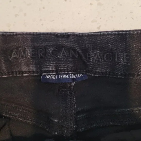 American Eagle Jean Shorts Womens 4 Curvy Super Hi Rise Shortie Denim Button Fly - Picture 4 of 9